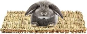 img 2 attached to 🐰 SWSTINLING 3 Pack Rabbit Bunny Mat: Natural Straw Woven Grass Bed Mat Chew Toy for Small Animals Such as Guinea Pig, Parrot, Rabbit, Bunny, and Hamster