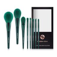 🌿 eigshow premium green makeup brush set: high-quality synthetic cosmetics brushes for foundation, powder, concealers, blending, eye shadows, and kabuki application (8pcs) logo