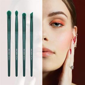 img 1 attached to 🌿 Eigshow Premium Green Makeup Brush Set: High-Quality Synthetic Cosmetics Brushes for Foundation, Powder, Concealers, Blending, Eye Shadows, and Kabuki Application (8pcs)