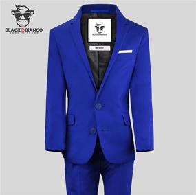 img 3 attached to 👕 Boys' Clothing Black Bianco Lightweight Windowpane Suits & Sport Coats - Enhanced for SEO