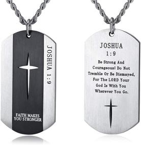 img 1 attached to Joshua Necklace Stainless Courageous Christian