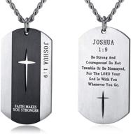 joshua necklace stainless courageous christian logo