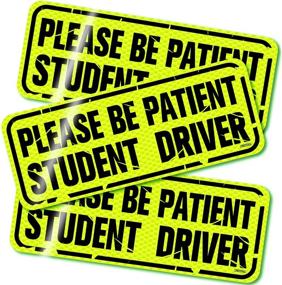 img 4 attached to 🚗 CREATRILL Reflective Tattered Student Driver Magnet Car Sign Set of 3 - Distressed Vehicle Bumper Magnets with Strong Magnetic Safety Sticker for New Driver Learning.