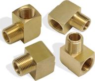 kootans 4pcs 1/4 npt brass street elbow fittings, 1/4 npt male to female thread 90 degree elbow, forged brass pipe fitting logo
