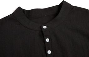 img 3 attached to Zhaovis Sleeve Henley Shirts Cotton
