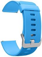 blue soft silicone sport strap band: perfect replacement for fitbit blaze accessories classic band with quick release pins [frame not included] logo