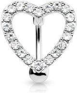 💎 forbidden body jewelry pave cz crystal heart reverse hinged top down belly button rings surgical steel 14g for improved seo logo