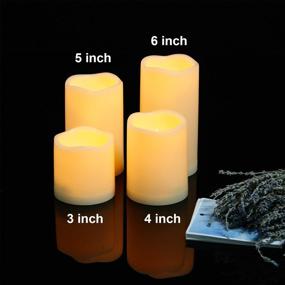 img 1 attached to 🕯️ Set of 2 Waterproof Outdoor Battery Operated Flameless LED Pillar Candles with Remote Control, Flickering Plastic Electric Decorative Lights for Home Décor, Garden, Patio, Party, Wedding Supplies - 3x3 Inches