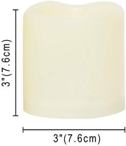 img 3 attached to 🕯️ Set of 2 Waterproof Outdoor Battery Operated Flameless LED Pillar Candles with Remote Control, Flickering Plastic Electric Decorative Lights for Home Décor, Garden, Patio, Party, Wedding Supplies - 3x3 Inches