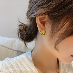 img 2 attached to CHUNYANAN Yellow Daisy Flower Stud Earrings - Elegant Hollow Style, Cute Floral Jewelry for Women & Girls, Fresh Charm, Perfect Gift