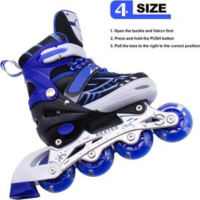 img 1 attached to ZLEIOUY Children's Adjustable Inline Skates with Light-Up Wheels - Perfect for Girls and Boys, Outdoor and Indoor Roller Skating Fun!