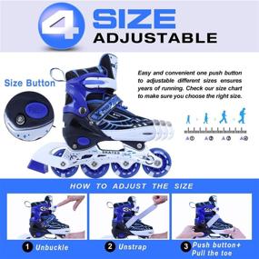 img 2 attached to ZLEIOUY Children's Adjustable Inline Skates with Light-Up Wheels - Perfect for Girls and Boys, Outdoor and Indoor Roller Skating Fun!