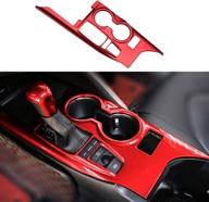 xiter red abs gear shift knob console panel trims cover cup holder decor sticker for toyota camry xle/xse 2018 2019 2020 2021 (not fit le se) logo