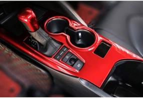 img 2 attached to XITER Red ABS Gear Shift Knob Console Panel Trims Cover Cup Holder Decor Sticker For Toyota Camry XLE/XSE 2018 2019 2020 2021 (Not Fit LE SE)