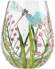 img 3 attached to 🍷 Enesco 6000226 Lolita Stemless Wine Glass Dragonfly, Hand-Painted Artisan-Blown Glass, Multicolor Design