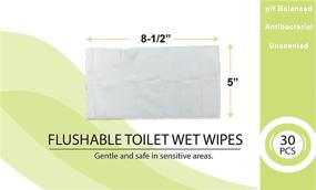 img 2 attached to Cleogen Flushable Wet Wipes for Adults - Pack of 30 Individually Wrapped Moist Cleansing Wipes - Ideal for Sensitive Areas & Travel