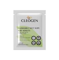 cleogen flushable wet wipes for adults - pack of 30 individually wrapped moist cleansing wipes - ideal for sensitive areas & travel logo