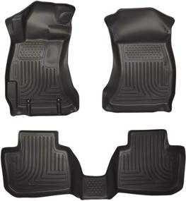 img 4 attached to 🚗 Husky Liners 98841 Weatherbeater Floor Mats: Ideal Fit for 2010-2012 Subaru Legacy & Outback, Black