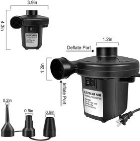 img 1 attached to 🔌 Efficient Electric Air Pump for Inflatables: Inflator/Deflator with 3 Nozzles - Ideal for Airbeds, Mattresses, Pools! (130W)