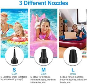 img 2 attached to 🔌 Efficient Electric Air Pump for Inflatables: Inflator/Deflator with 3 Nozzles - Ideal for Airbeds, Mattresses, Pools! (130W)