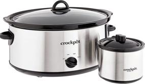 img 4 attached to Crock-Pot 8 Quart Stainless Steel Slow Cooker with 16 Oz Little Dipper Food Warmer