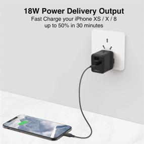 img 2 attached to iWALK USB C Charger - 2-Port 18W Fast Charger with QC 3.0, Foldable Power Adapter, PD Charger for iPhone 12/12 Mini/12 Pro/12 Pro Max, 11 Pro, 8, 6, Pixel, Galaxy, iPad Pro, Airpods Pro