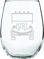 trucker girls unite with stemless wine glass: off road bliss for women and girls! ideal for offroaders, rock climbers, or mall crawlers! perfect for birthday or anniversary celebrations - 15 ounce logo