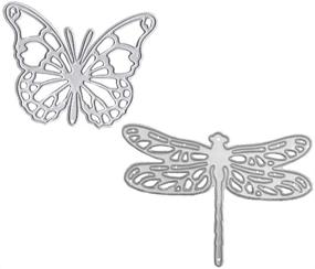 img 4 attached to 🦋 2Pcs Comidox Butterfly and Dragonfly Cutting Dies Stencils for DIY Scrapbooking Decor, Embossing, Album, Post Card Making, Paper Craft