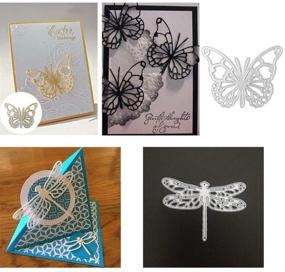 img 2 attached to 🦋 2Pcs Comidox Butterfly and Dragonfly Cutting Dies Stencils for DIY Scrapbooking Decor, Embossing, Album, Post Card Making, Paper Craft