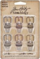 tim holtz idea-ology metal buckles - set of 6 fasteners with assorted finishes (th93064) logo