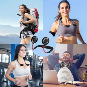 img 3 attached to 💨 PinLife Wearable Sports Neck Fan: 360° Adjustable Necklace for Hand-free Cooling On-the-Go - USB Rechargeable, Ideal for Work, Travel, and Outdoor Activities (Black)
