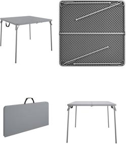 img 2 attached to 🏕️ COSCO XL 38.5" Half Card Table: Portable, Wheelchair Accessible for Indoors & Outdoors - Perfect for Camping, Tailgating, and Crafting - Gray