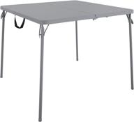 🏕️ cosco xl 38.5" half card table: portable, wheelchair accessible for indoors & outdoors - perfect for camping, tailgating, and crafting - gray logo