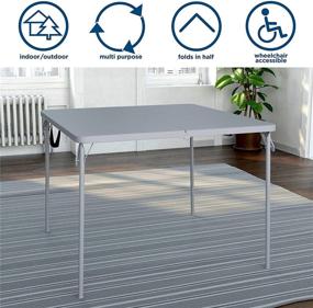 img 1 attached to 🏕️ COSCO XL 38.5" Half Card Table: Portable, Wheelchair Accessible for Indoors & Outdoors - Perfect for Camping, Tailgating, and Crafting - Gray