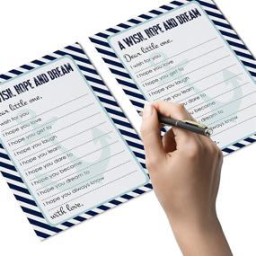 img 3 attached to 🎉 Wishing Well Advice and Wish Cards for Nautical Baby Shower (20 Pack) - Boys Birthday Memory Idea, Navy Blue Anchor Theme – Anchor Event Supply, 4x6 Size, Paper Clever Party
