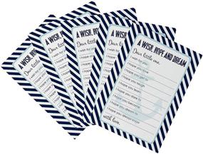 img 1 attached to 🎉 Wishing Well Advice and Wish Cards for Nautical Baby Shower (20 Pack) - Boys Birthday Memory Idea, Navy Blue Anchor Theme – Anchor Event Supply, 4x6 Size, Paper Clever Party