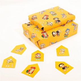 img 1 attached to 🐶 Central 23 Chihuahua Dog Wrapping Paper - 6 Sheets of Birthday Gift Wrap for Kids, Men, Women, Boys, and Girls - Adorable Puppy Dogs in Clothes - Recyclable Packaging