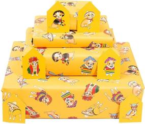img 4 attached to 🐶 Central 23 Chihuahua Dog Wrapping Paper - 6 Sheets of Birthday Gift Wrap for Kids, Men, Women, Boys, and Girls - Adorable Puppy Dogs in Clothes - Recyclable Packaging