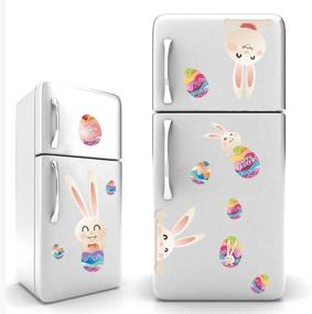 img 2 attached to Easter Bunny Wall Decal + Rainbow Eggs Sticker - Cute Easter Decor for Kids' Room, Fridge, or Windows