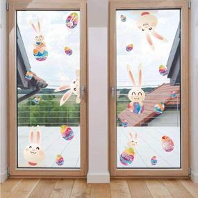 img 3 attached to Easter Bunny Wall Decal + Rainbow Eggs Sticker - Cute Easter Decor for Kids' Room, Fridge, or Windows