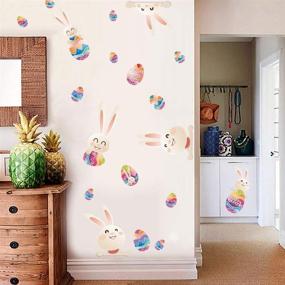 img 1 attached to Easter Bunny Wall Decal + Rainbow Eggs Sticker - Cute Easter Decor for Kids' Room, Fridge, or Windows