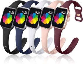 img 4 attached to Muranne 5 Pack Bands Compatible With Apple Watch 41Mm 40Mm 38Mm 42Mm 44Mm 45Mm IWatch SE &Amp