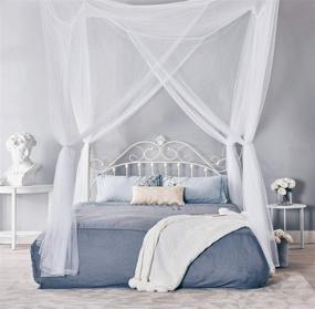 img 3 attached to 👑 Truedays Full/Queen/King Size Princess Canopy Mosquito Net Bed with Four Corner Posts