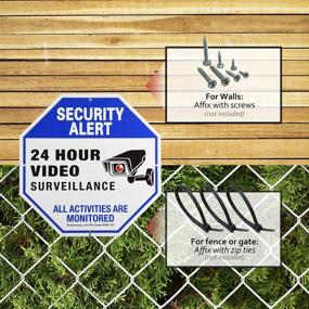 img 1 attached to 📷 Sheenwang 2-Pack Security Camera Sign - Outdoor Surveillance Signs for Home or Business - Weatherproof and Heavy-Duty 10 X 10 in Rust-Free Aluminum