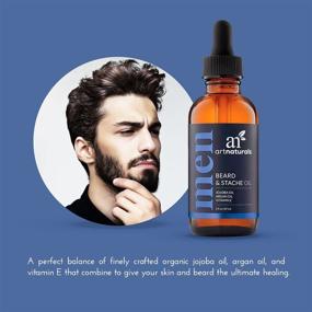 img 3 attached to 🧔 artnaturals Organic Beard Oil Conditioner for Men - Promotes Beard and Mustache Growth, Softens and Stops Itching - 100% Pure Unscented with Argan & Jojoba Oil - Treats Acne (2 Fl Oz / 60ml)