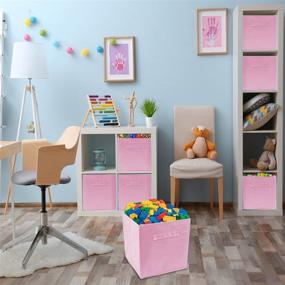 img 1 attached to 🎀 Sorbus Nursery Storage Cubes - Ideal for Playroom, Closet, Home Organization (Soft Pink, 6-Pack)