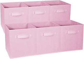 img 4 attached to 🎀 Sorbus Nursery Storage Cubes - Ideal for Playroom, Closet, Home Organization (Soft Pink, 6-Pack)