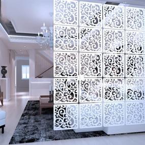 img 2 attached to 🏠 YIZUNNU 12Pcs/Set Room Hanging Screen Divider Panels: DIY Home Decor 11.4inch White - Enhance Your Space With Stylish Home Panel Screens