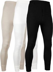 img 4 attached to 🔥 Stay Warm and Cozy: AMERICAN ACTIVE Men's Long Johns Thermal Base Layer Pants - Pack of 3"