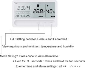 img 1 attached to 🌡️ Newlight66 Indoor Hygrometer: Rechargeable Temperature and Humidity Monitor with Clock and Large Screen Display